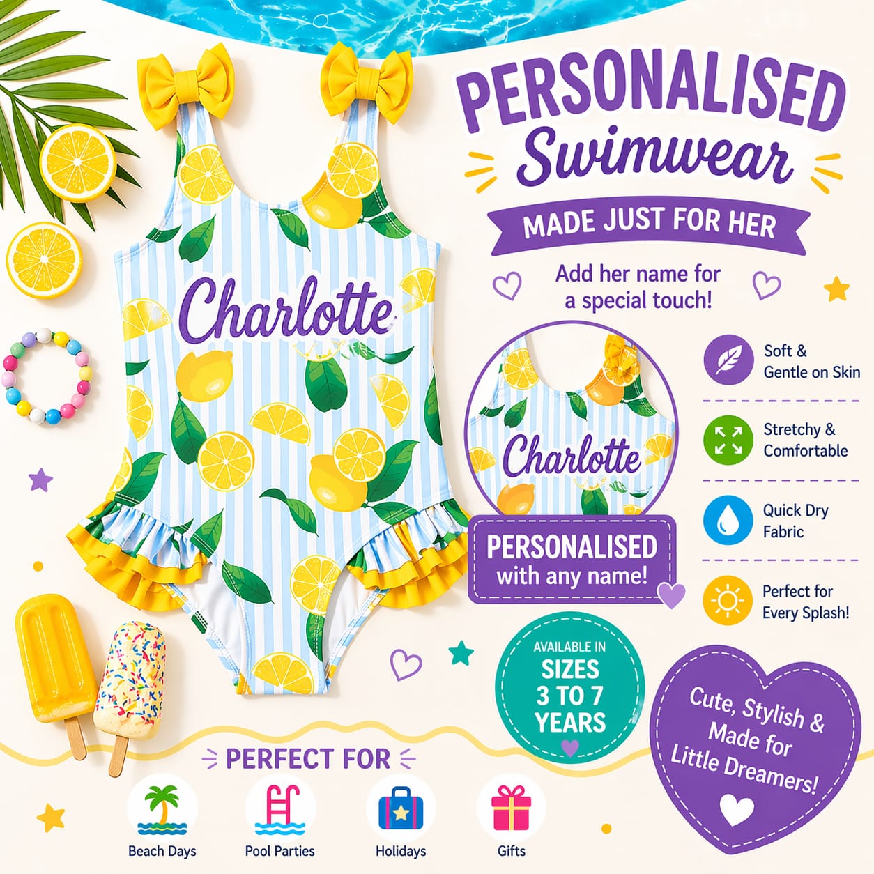 Little Lemon Sunshine Swimsuit