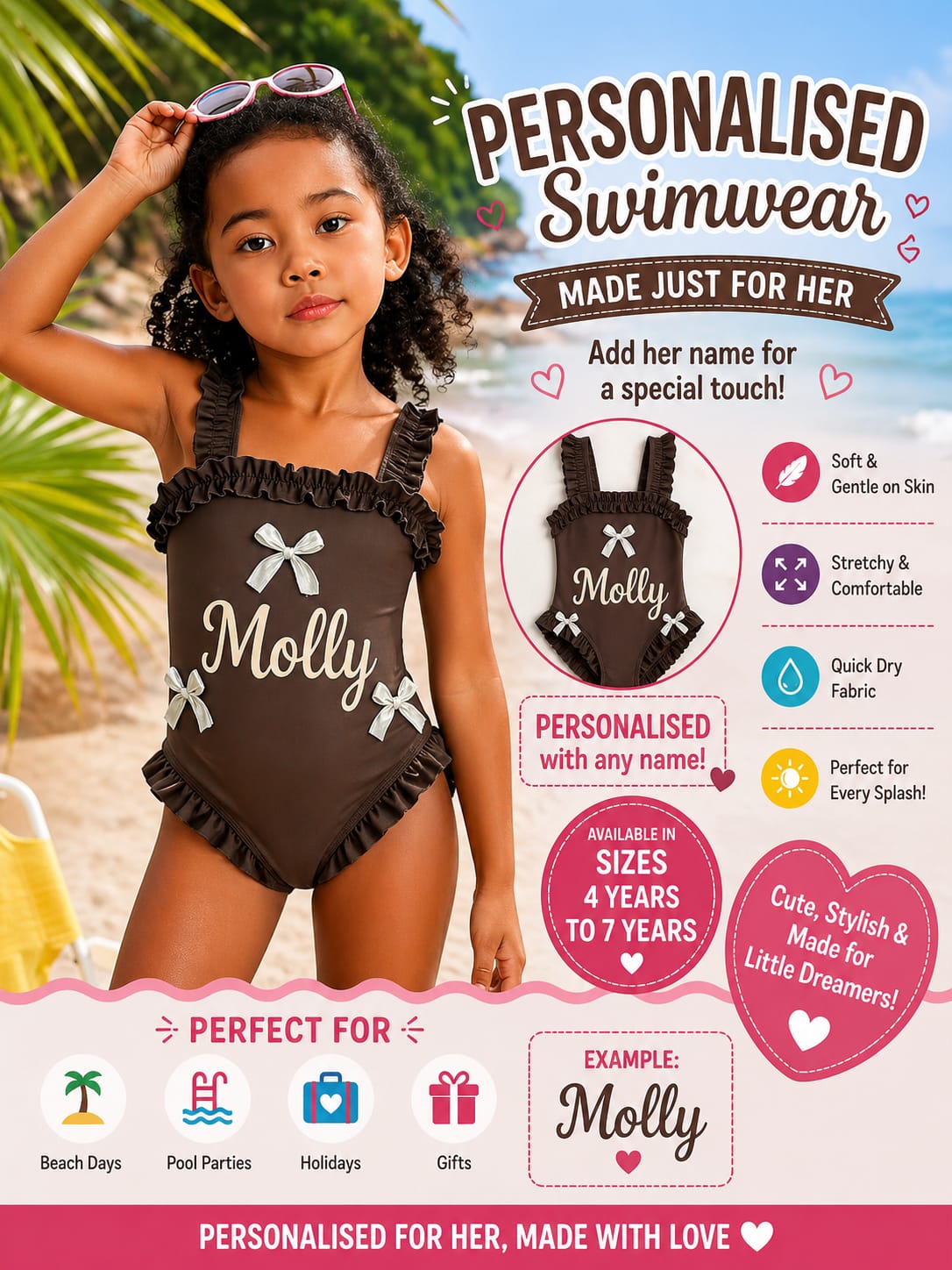Little Girl personalised swimsuit