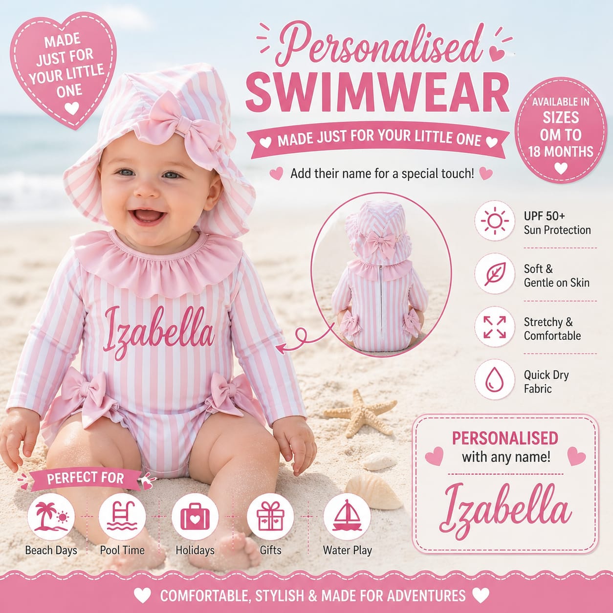 Personalised Baby Swimsuit