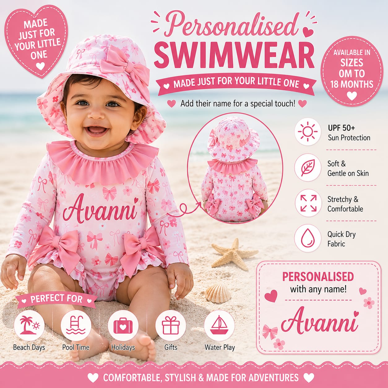 Personalised Baby Swimsuit
