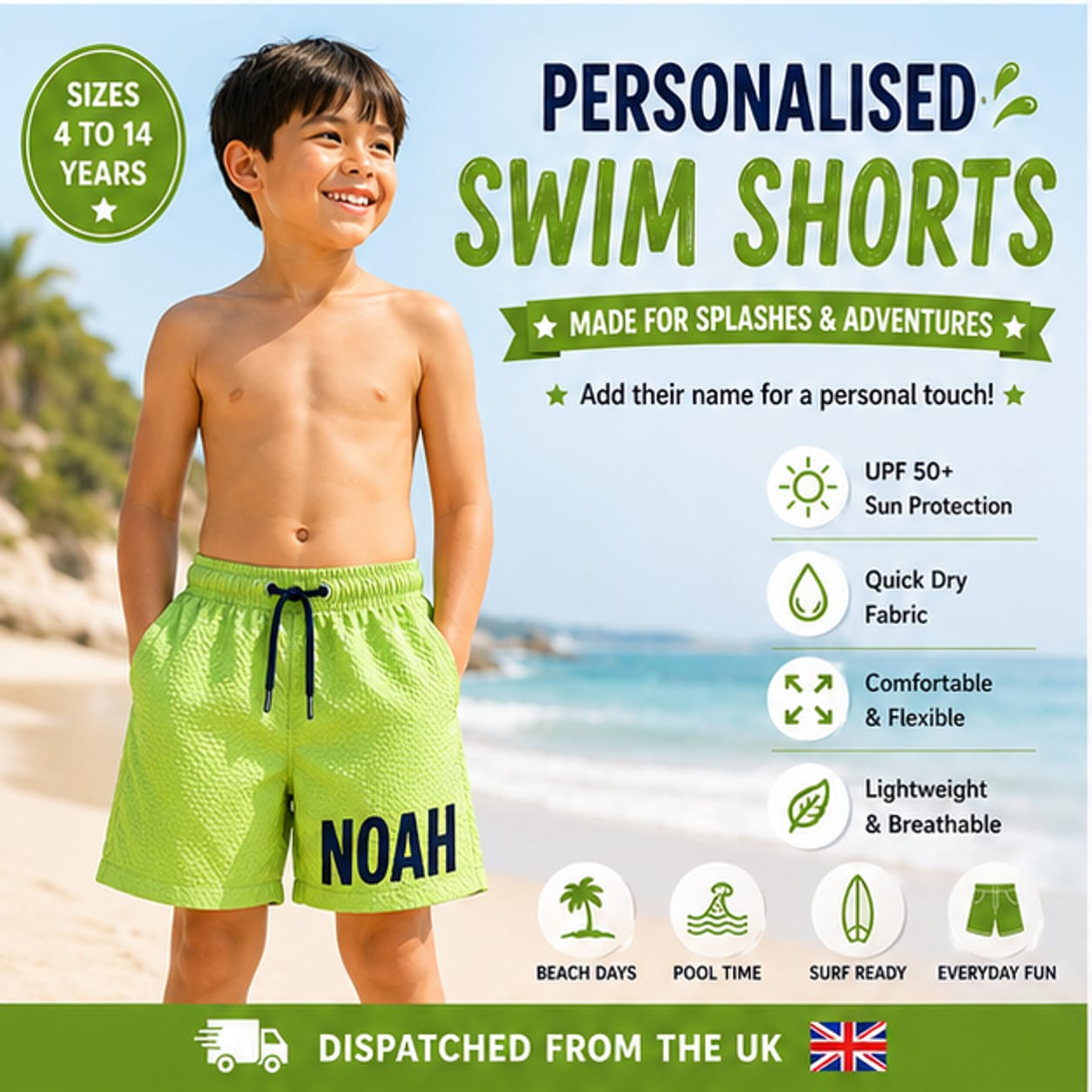 Personalised Boys’ Swim Shorts