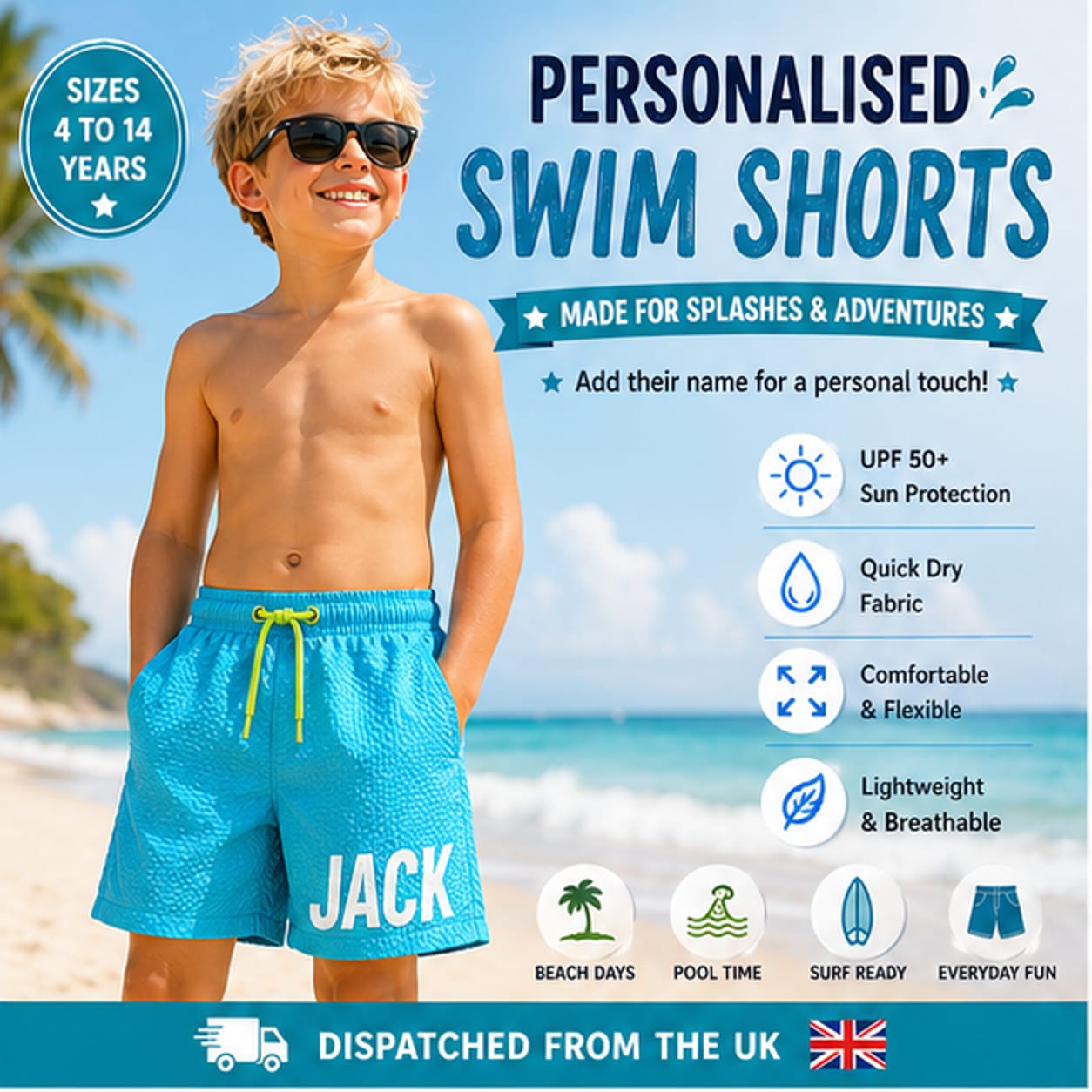 Personalised Boys’ Swim Shorts