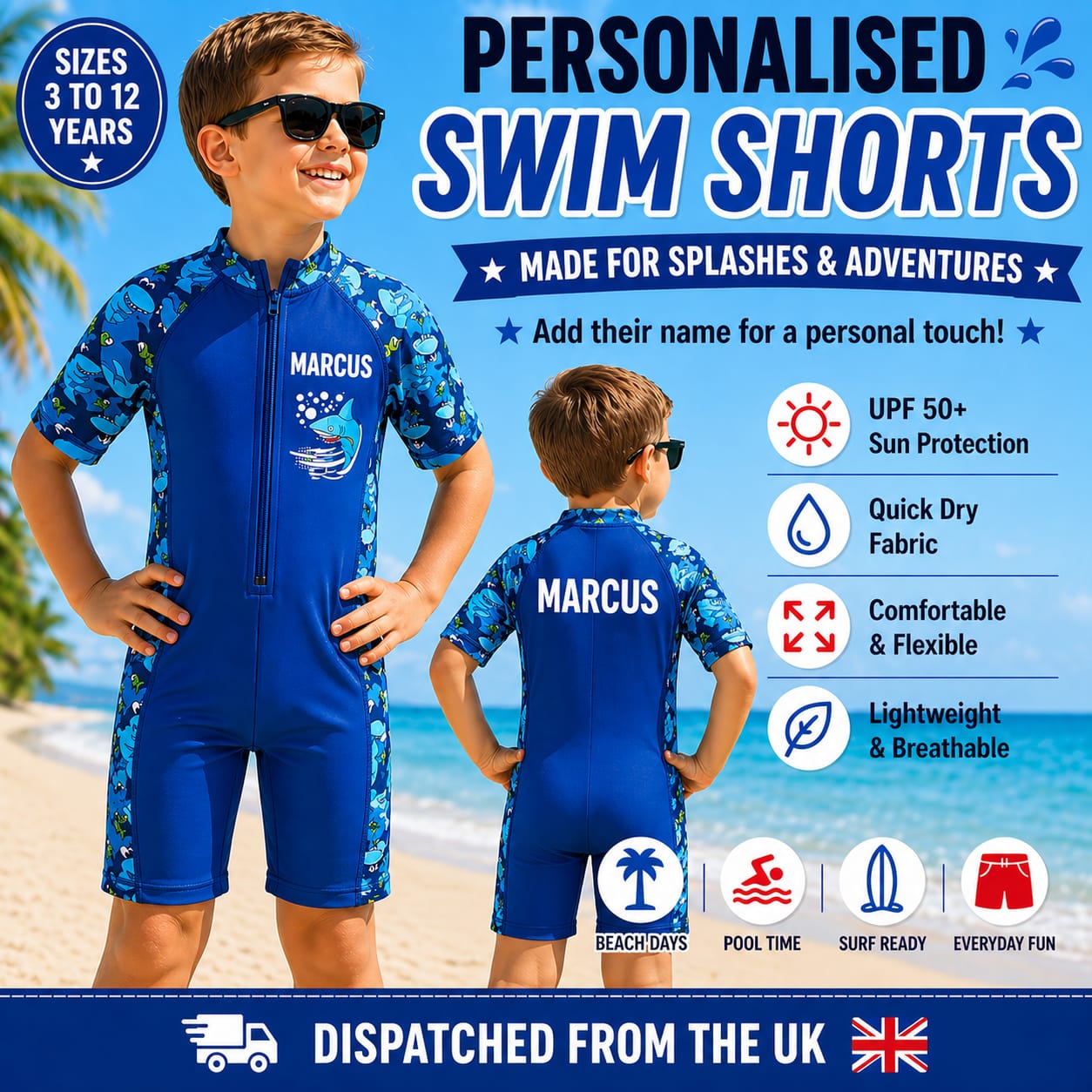Personalised Boys’ Swim Set