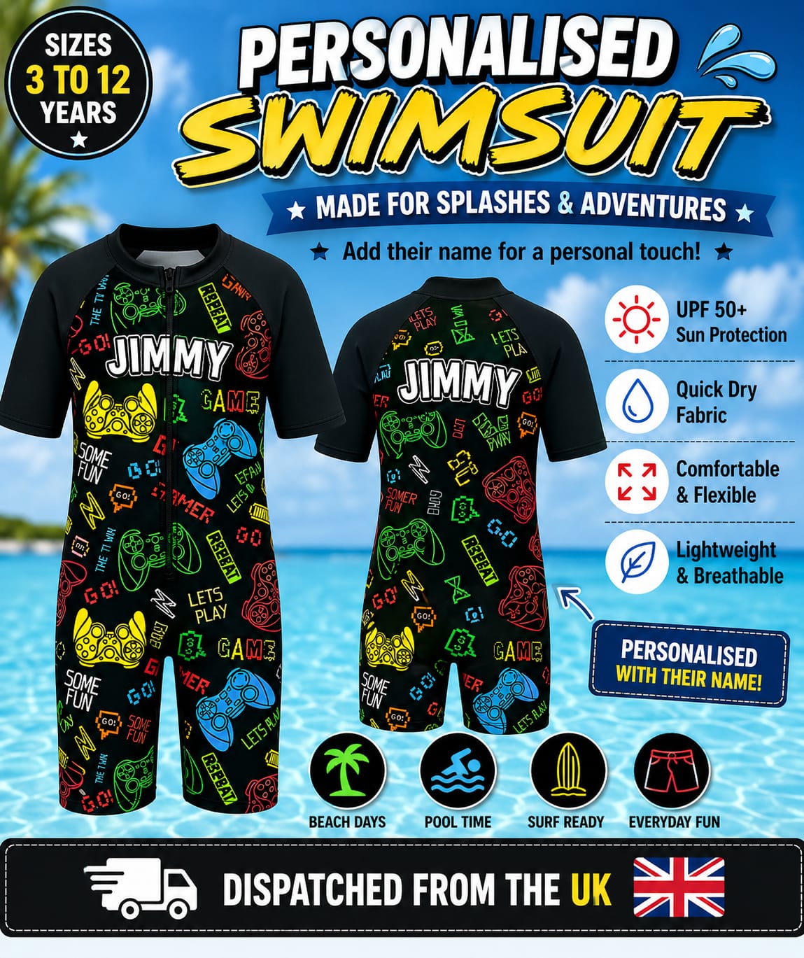 Personalised Boys’ Swim Set