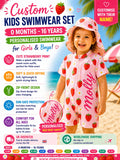 Custom Kids Strawberry Swimwear Set
